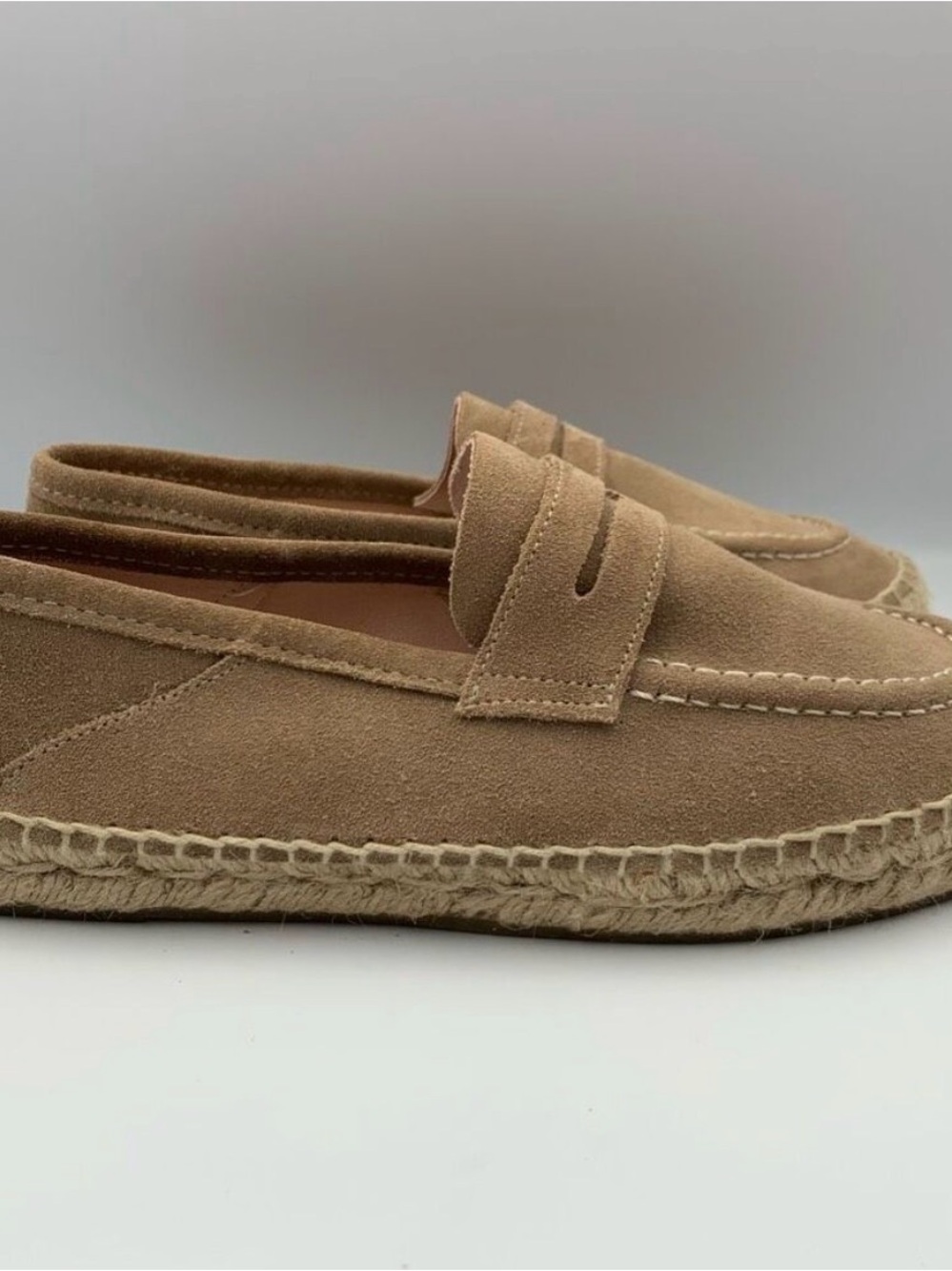 Luxury Tan Suede espadrille Loafers - Picture 4 of 8